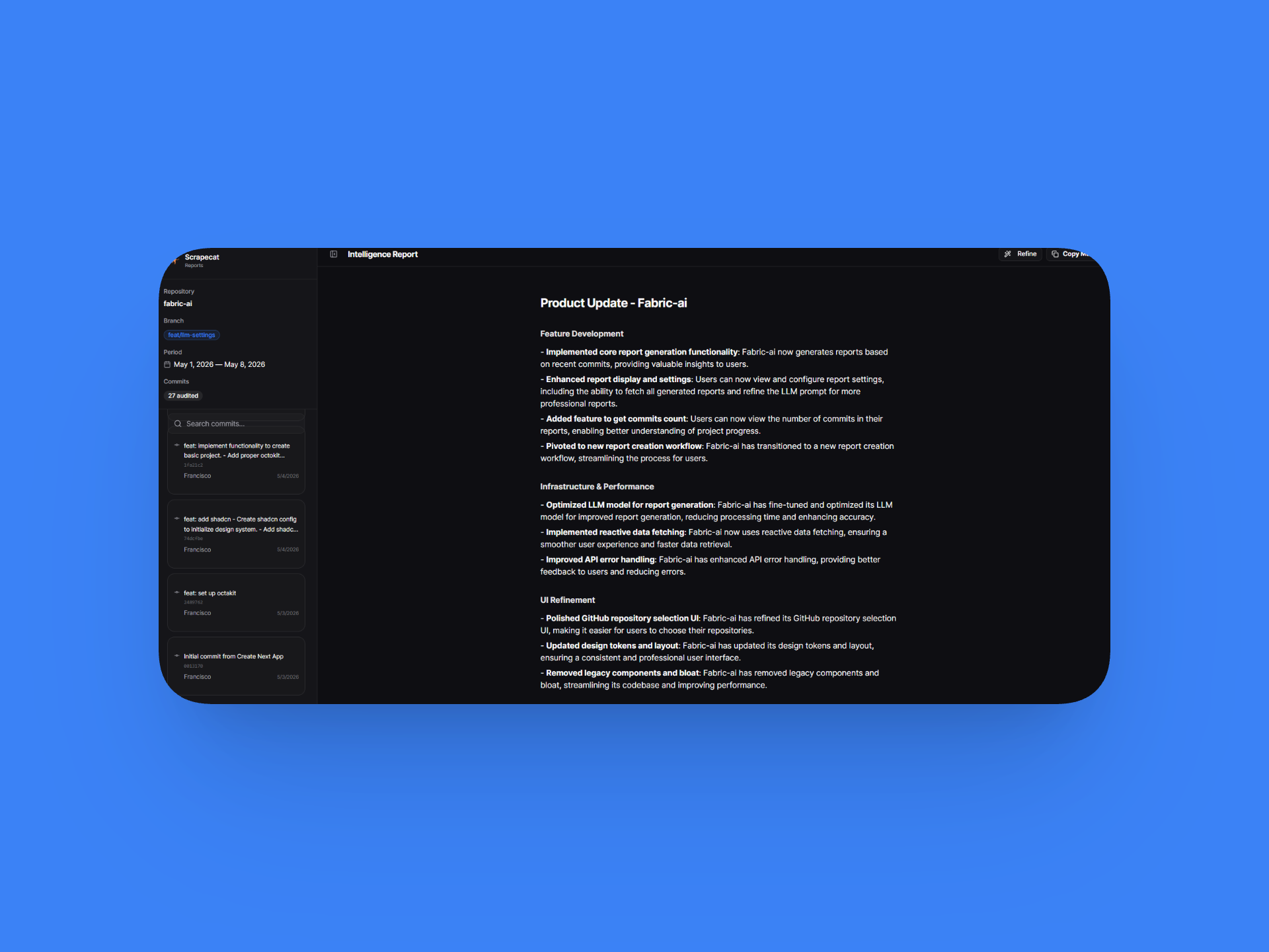 Scrapecat - GitHub Repos to Plain-English Engineering Metrics